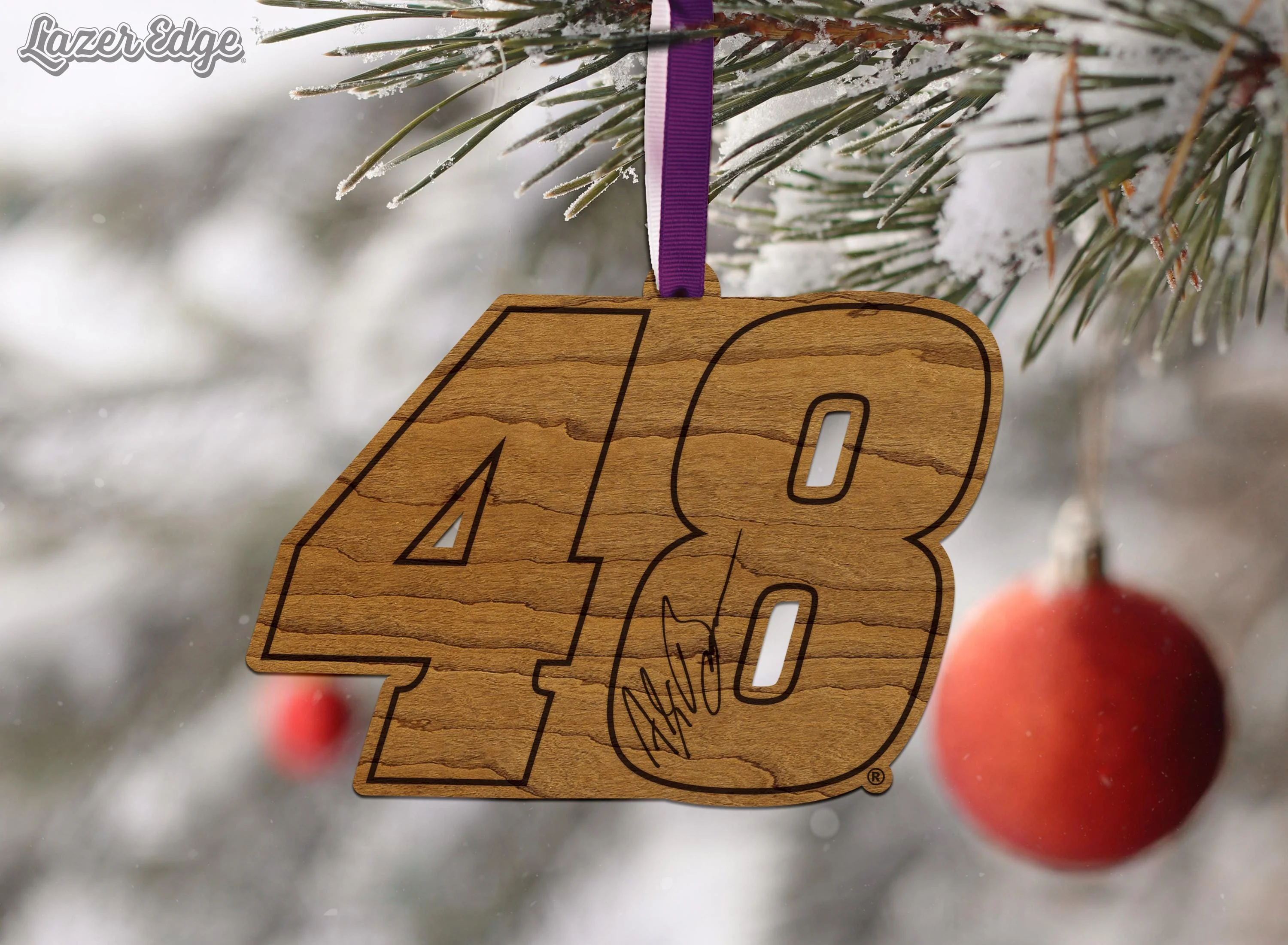 Alex Bowman #48 Wooden Ornament - Image 3