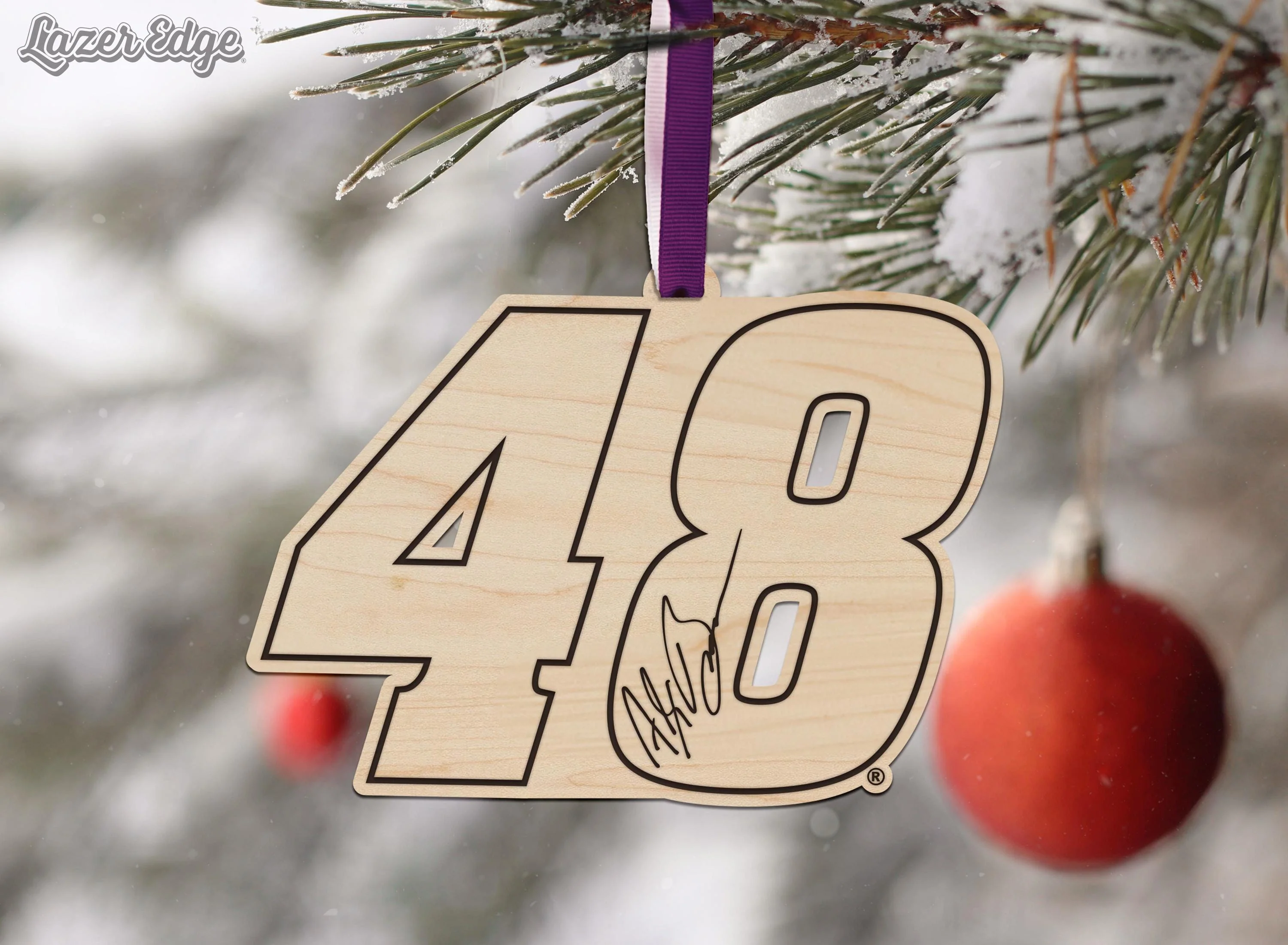 Alex Bowman #48 Wooden Ornament - Image 4