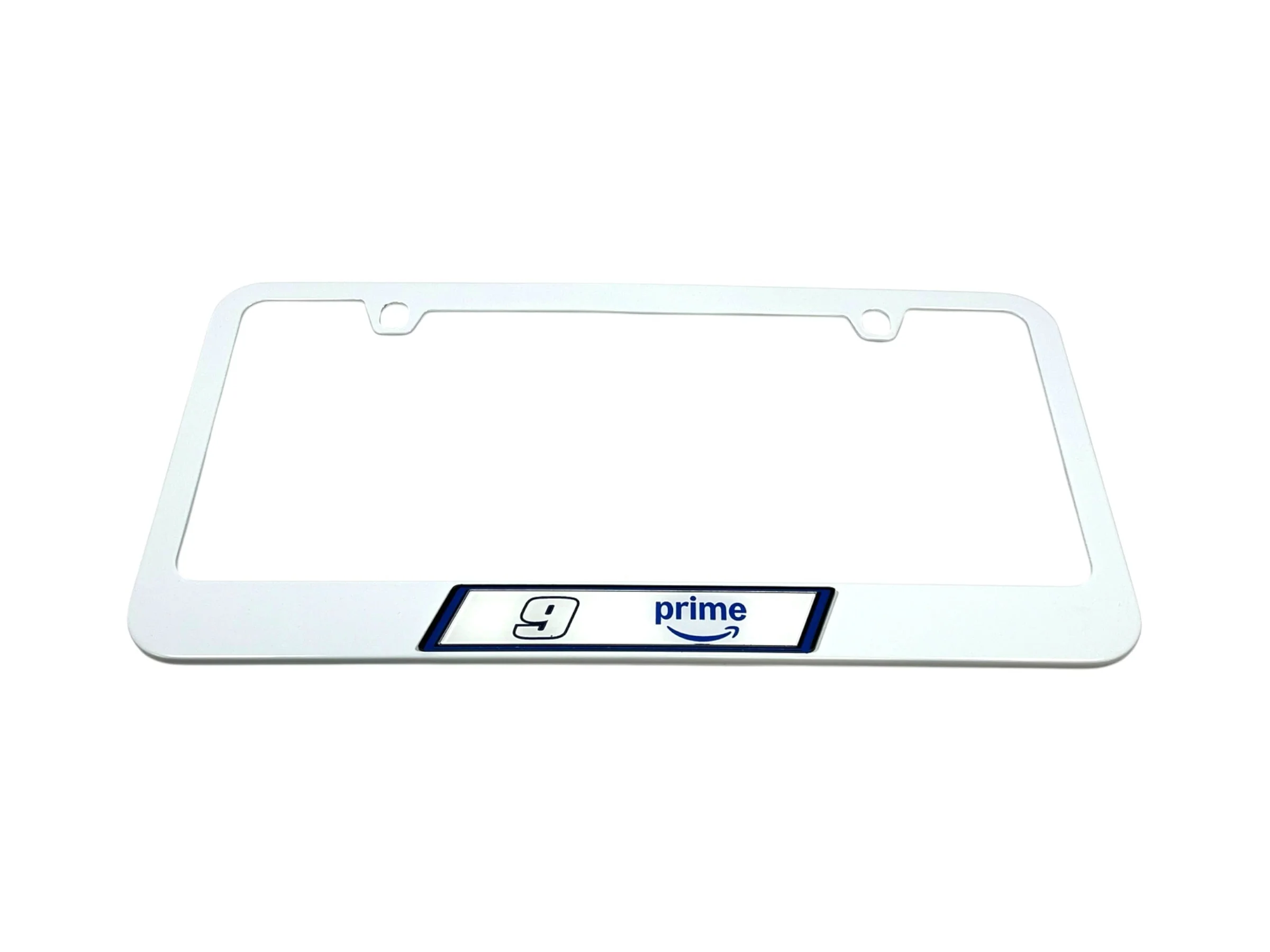 Chase Elliott #9 Amazon Prime White License Plate Frame - Image 2