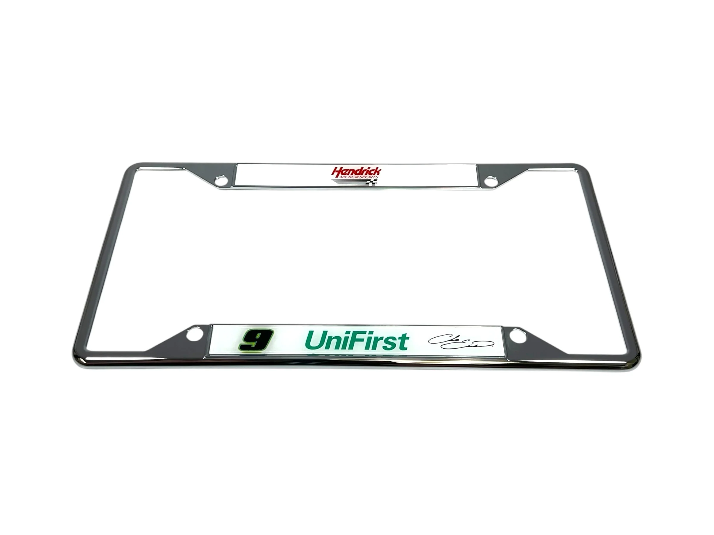 Chase Elliott #9 UniFirst Chrome License Plate Frame - Image 2