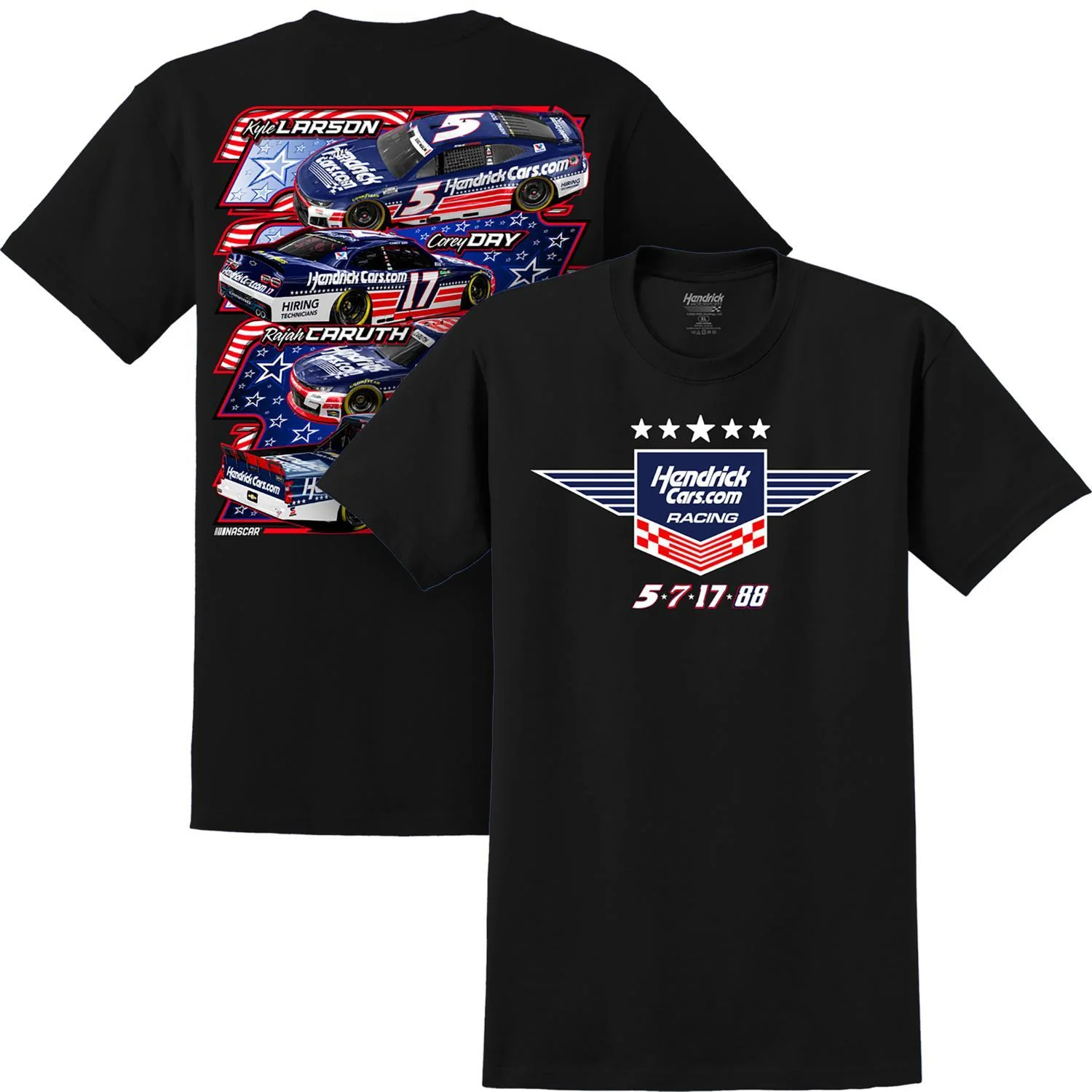 HendrickCars.com 4-Car Black Patriotic T-shirt