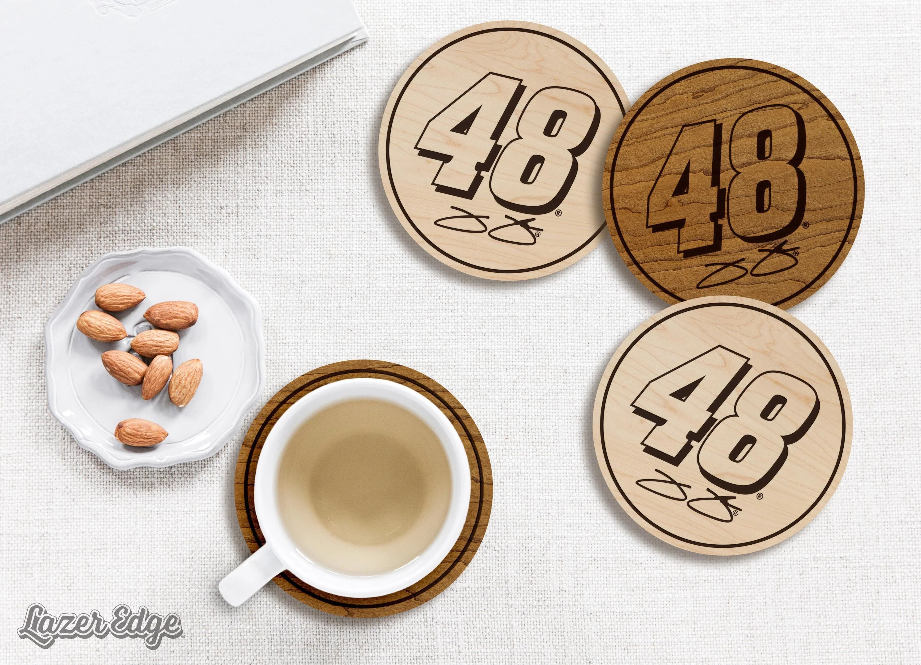 Jimmie Johnson #48 Wooden Coaster Set - Image 3
