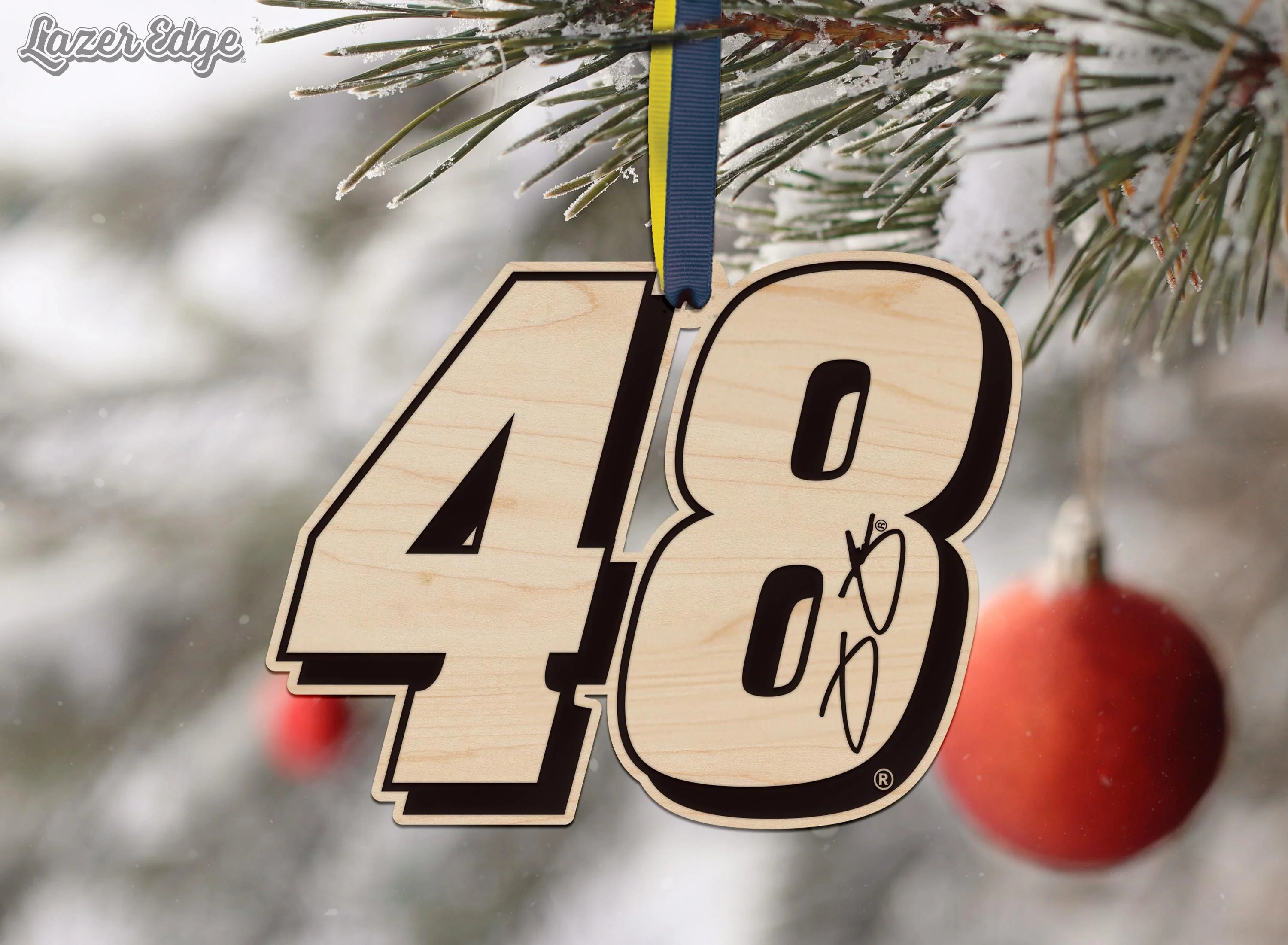 Jimmie Johnson #48 Wooden Ornament - Image 3