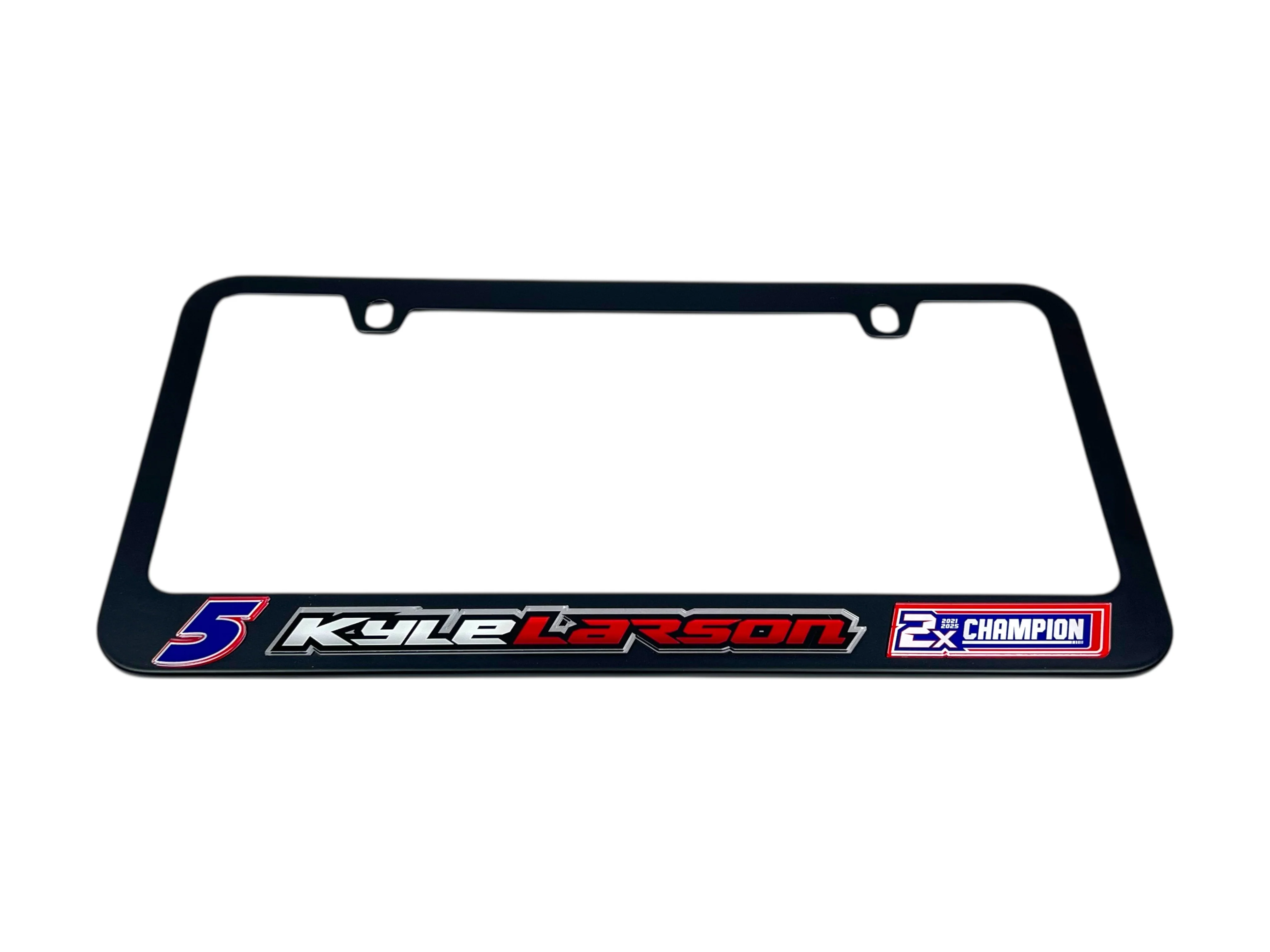Kyle Larson #5 2X Champion Black License Plate Frame - Image 2