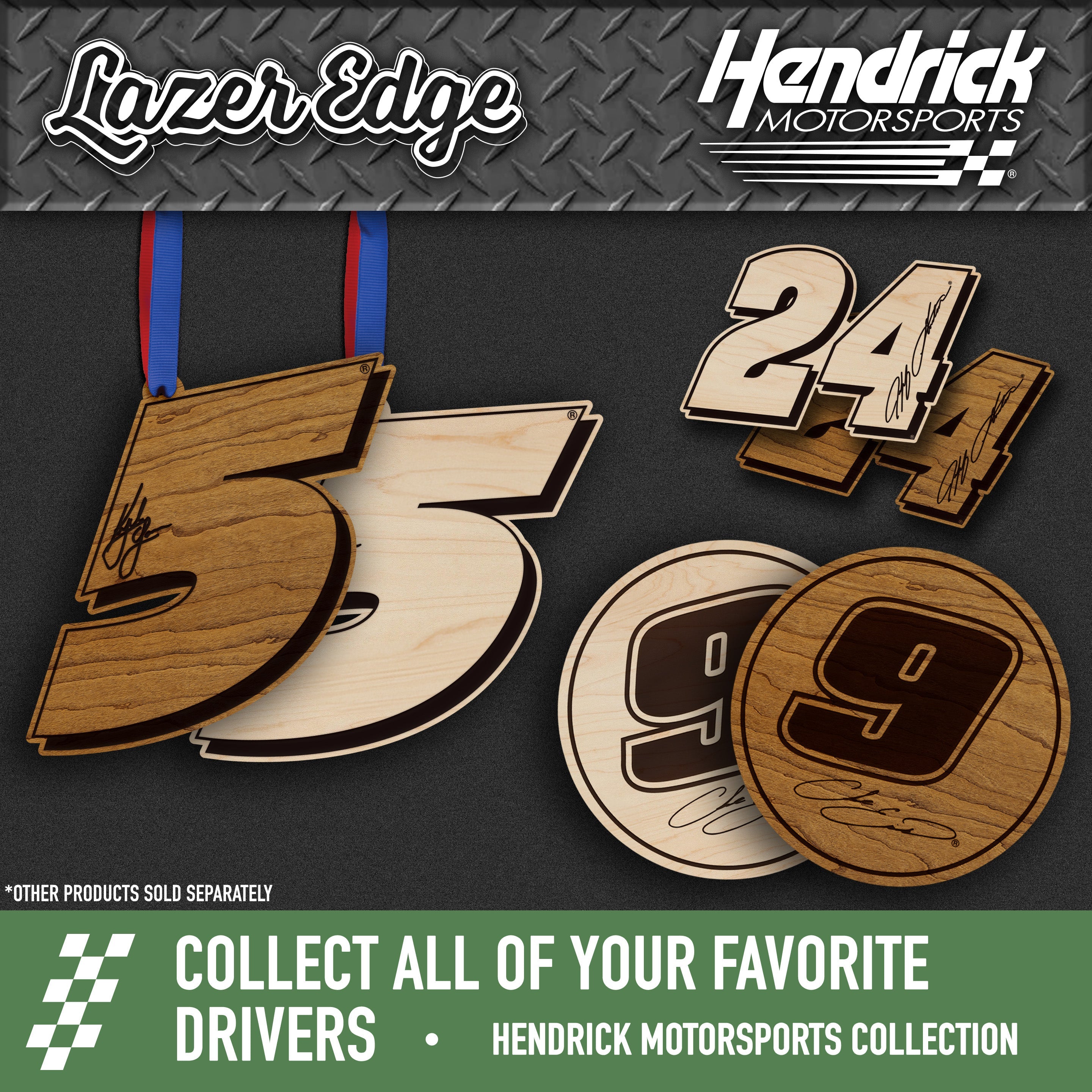 Kyle Larson #5 Wooden Coaster Set - Image 9