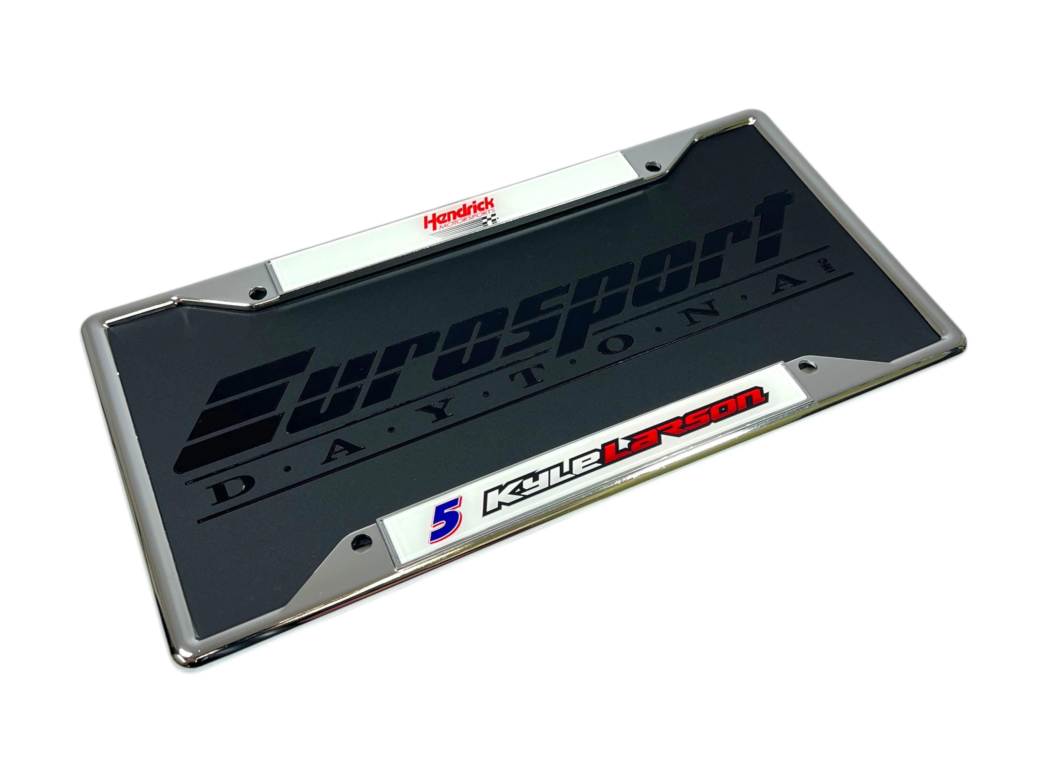 Kyle Larson #5 HendrickCars.com Chrome License Plate Frame - Image 4