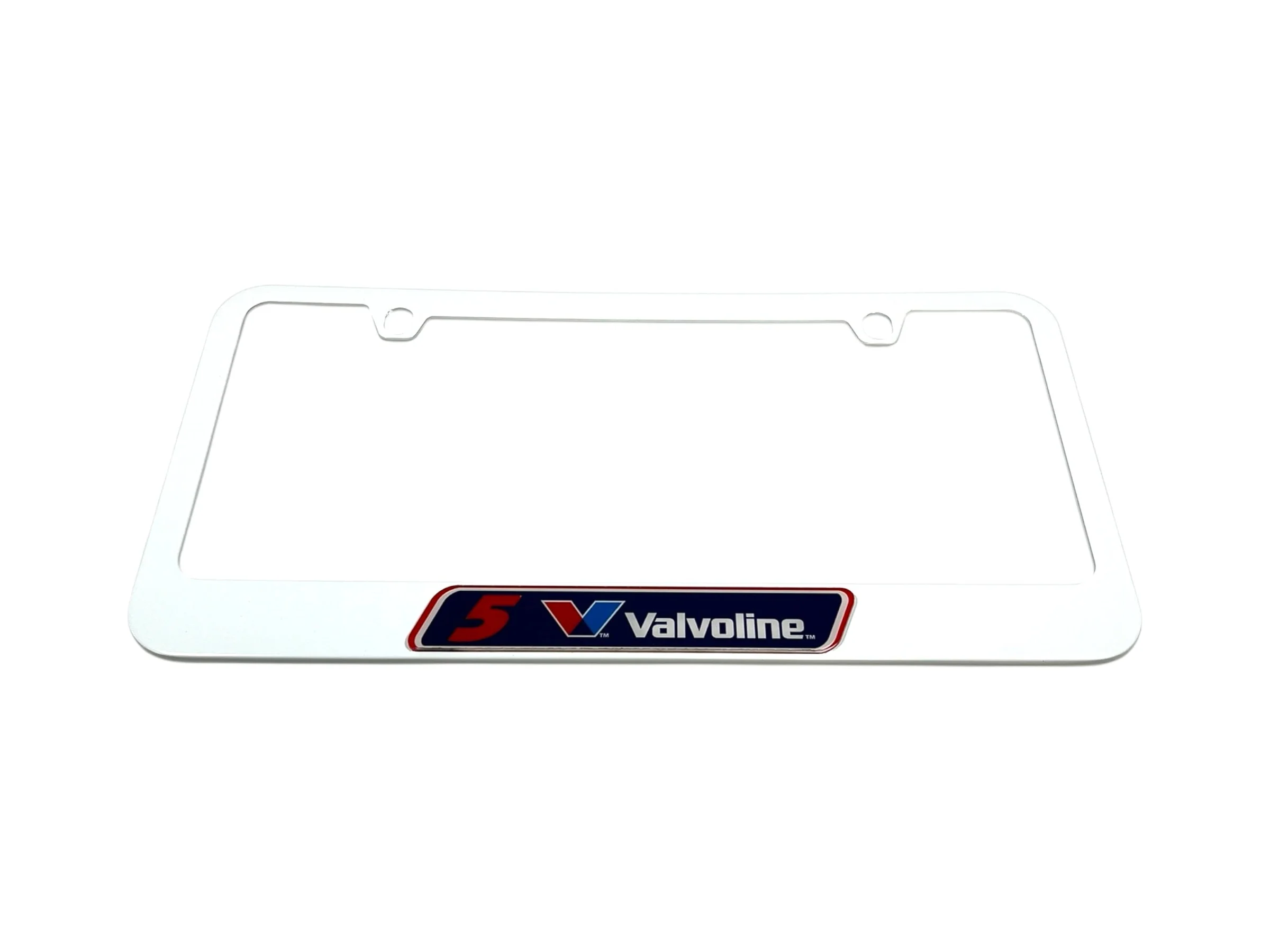 Kyle Larson #5 Valvoline White License Plate Frame - Image 2