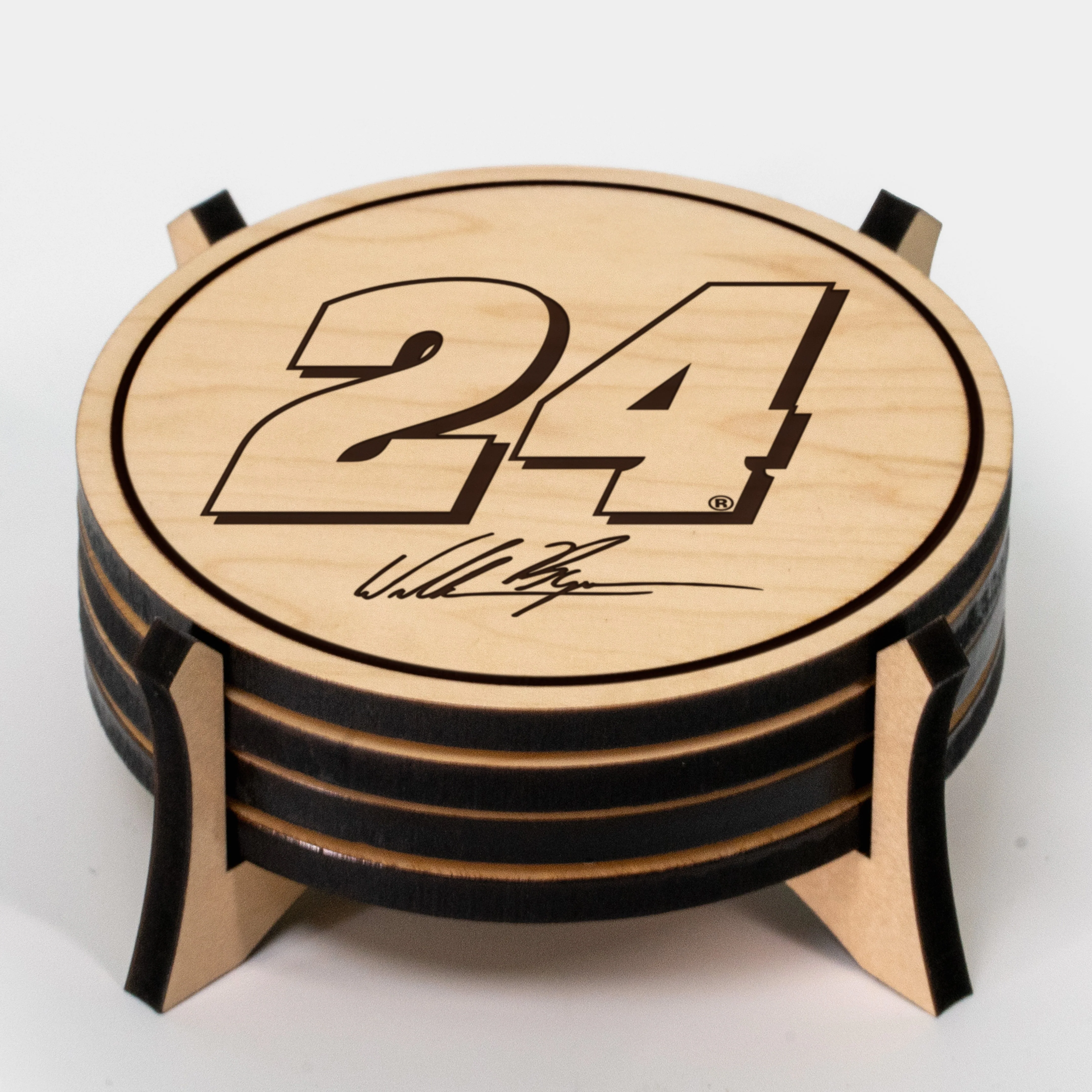 William Byron #24 Wooden Coaster Set - Image 2