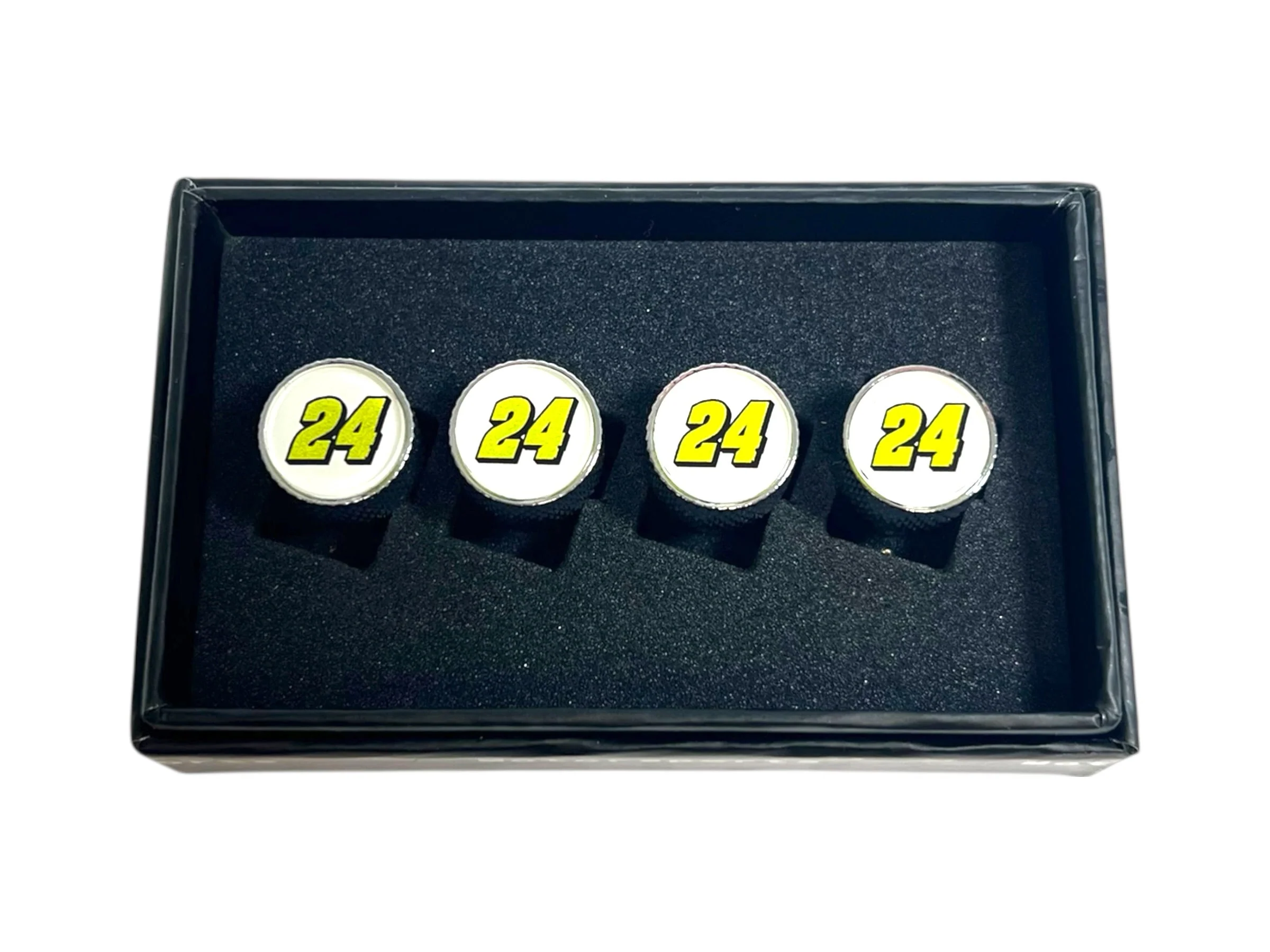 William Byron #24 Raptor Chrome Knurled Valve Stem Caps - Image 2